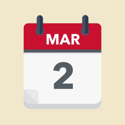 Calendar icon showing 2nd March