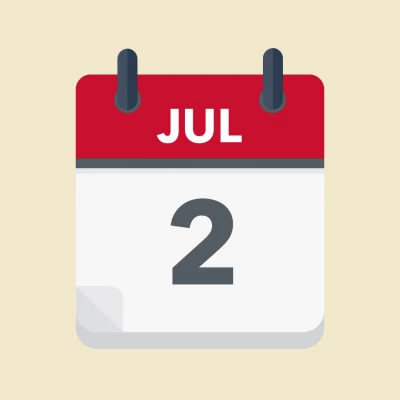Calendar icon showing 2nd July