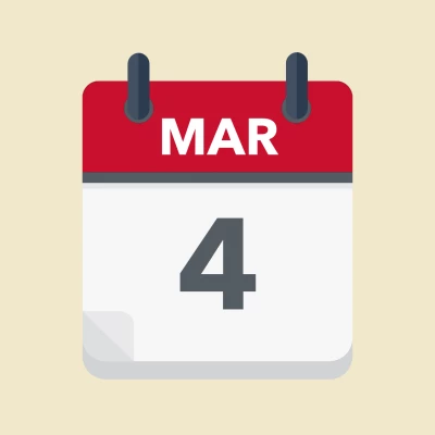 Calendar icon showing 4th March