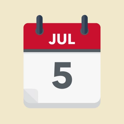 Calendar icon showing 5th July
