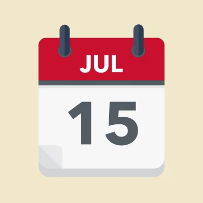 Calendar icon showing 15th July