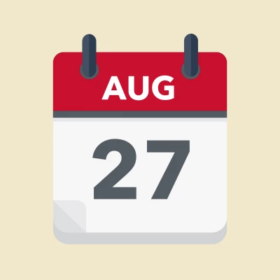 Calendar icon showing 27th August